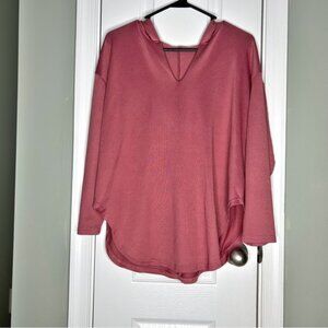 SHEIN Curve Dusty Rose Pink Lightweight  Hoodie